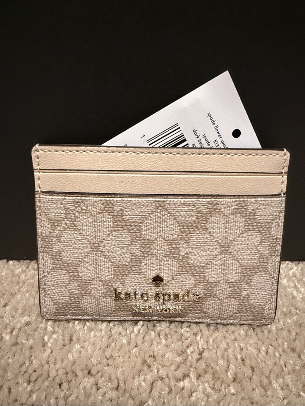 kate spade cream and beige signature card holder